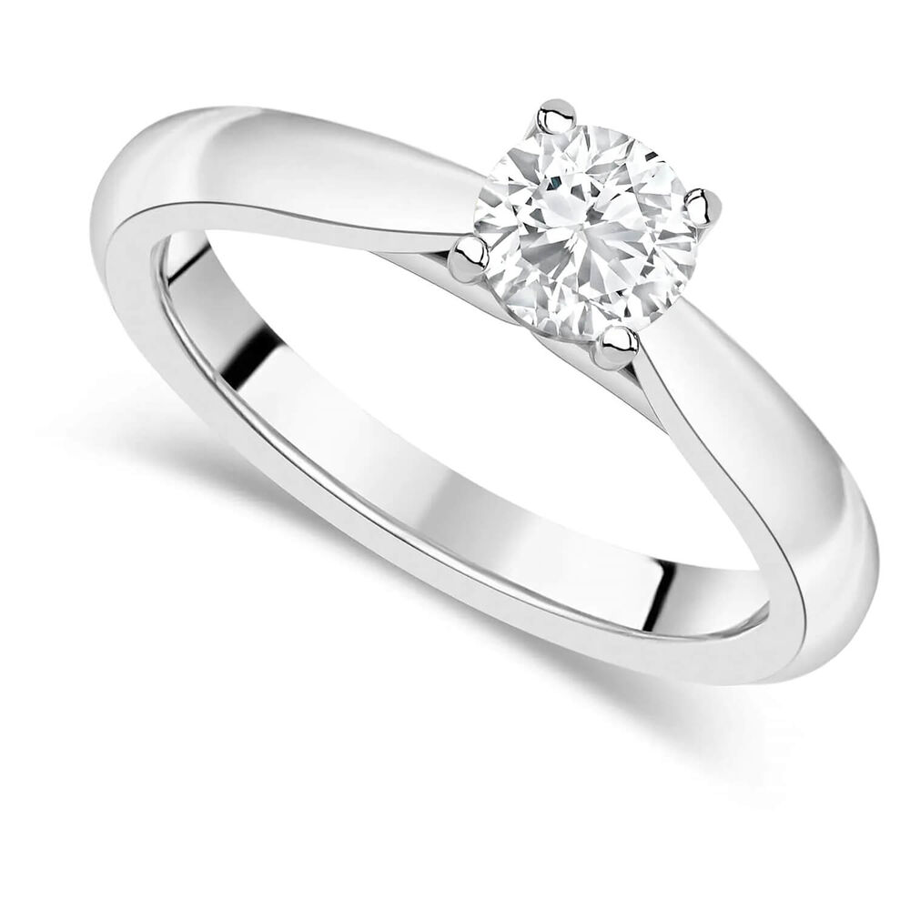 Platinum 0.50ct Round Diamond Orchid Setting Ring