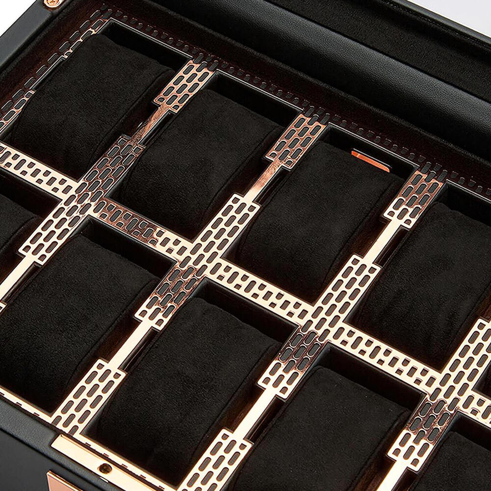 WOLF Axis 10 Pc Copper Plated Finish Vegan Leather Watch Box