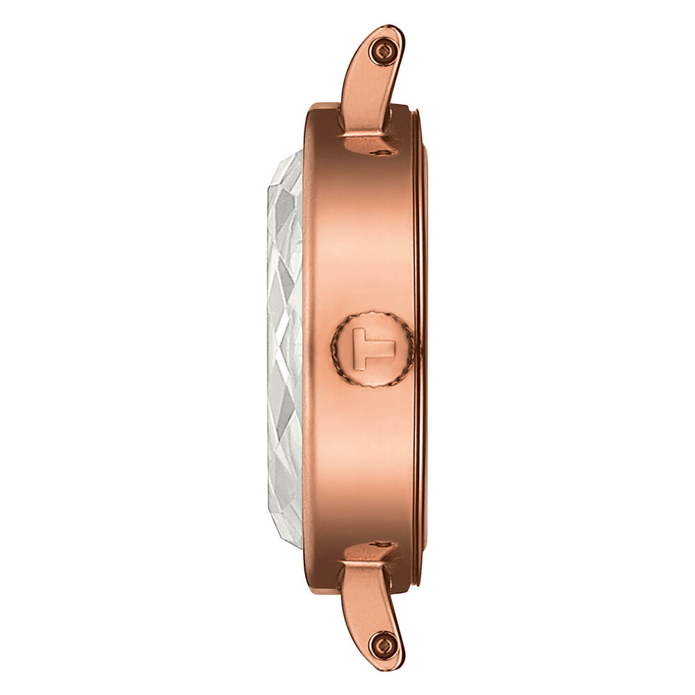 Tissot Lovely Round 19.5mm Rose Gold Bracelet Faceted Glass Watch image number 2