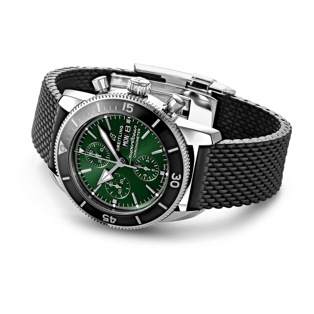 Breitling Superocean Heritage Chronograph 44mm Green Dial Black Strap Watch image number 2