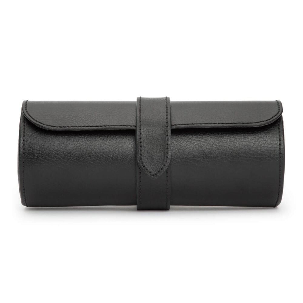 WOLF Blake Black & Grey Triple Watch Roll
