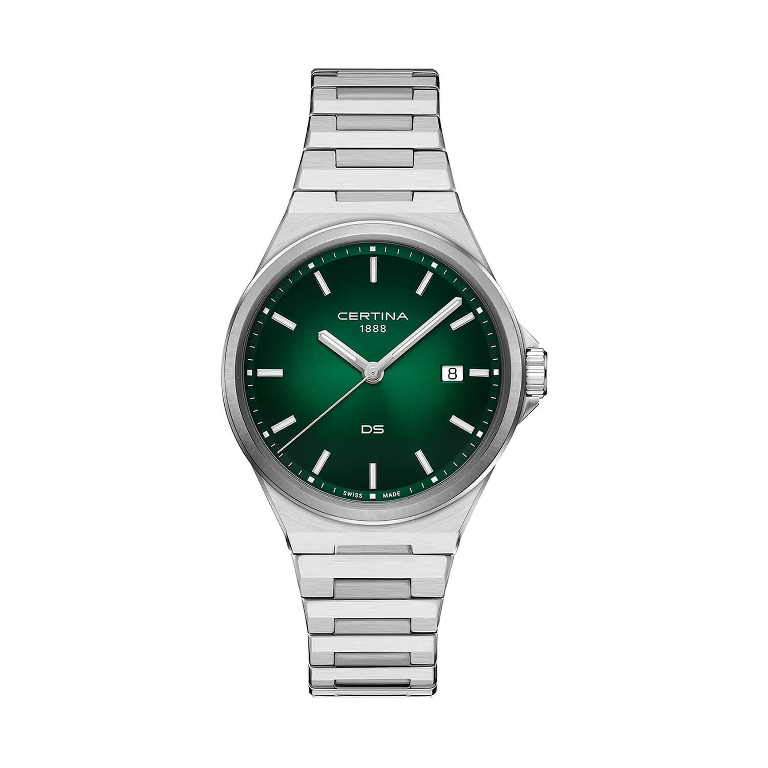 DS11 Certina DS-7 Quartz 39mm Green Dial Steel Bracelet Watch
