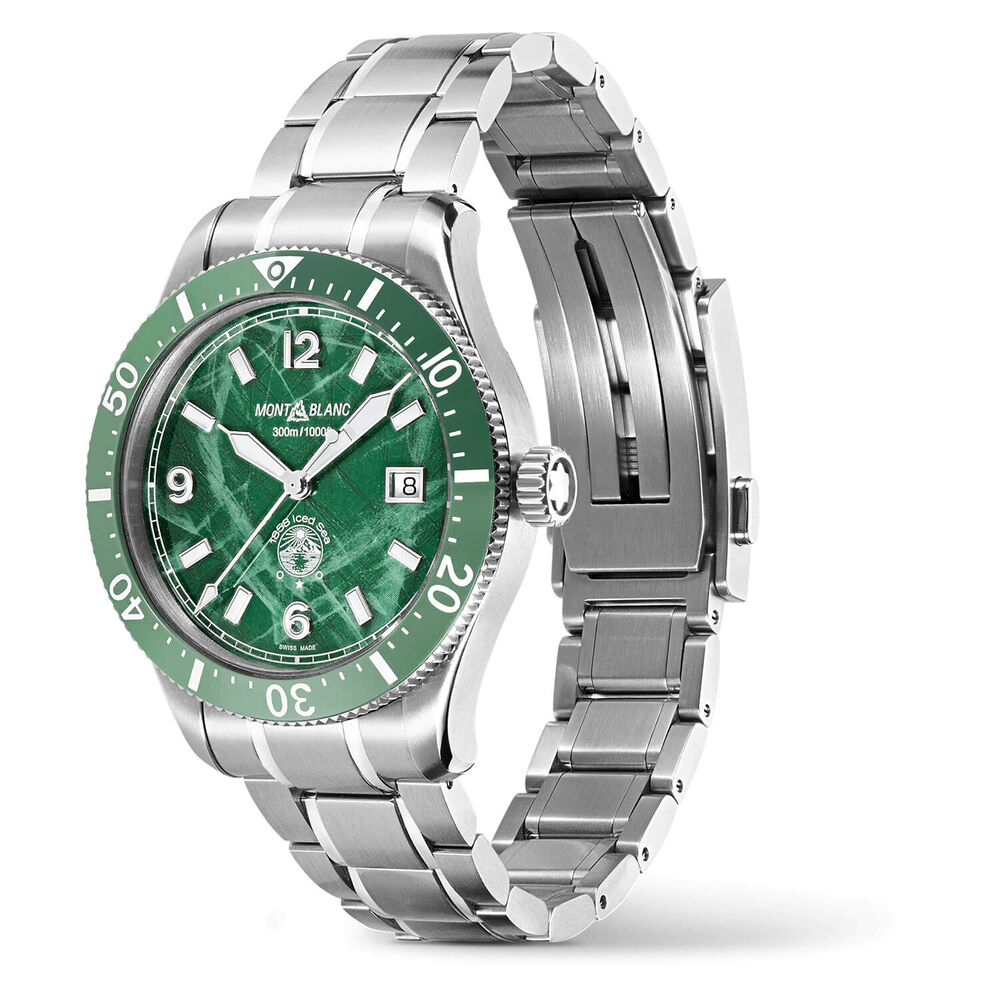 Montblanc 1858 Iced Sea Green Dial Steel Bracelet Watch image number 2