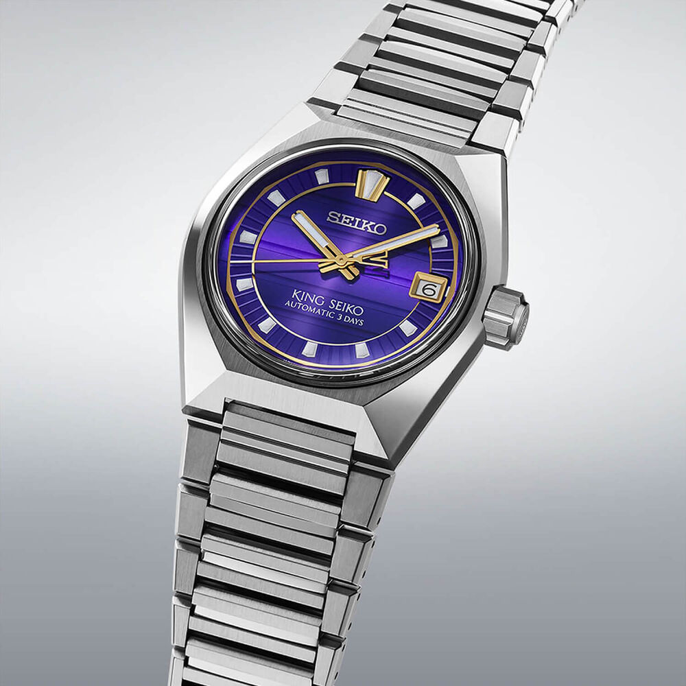 Seiko King Seiko VANAC 'Tokyo Twilight' 41mm Purple Dial Steel Bracelet Watch image number 2