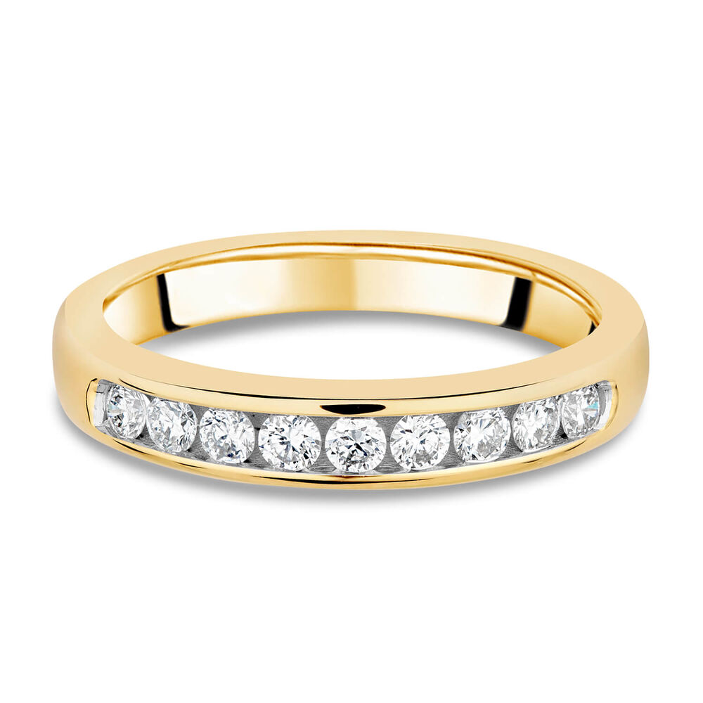 9ct Yellow Gold 0.25ct Diamond Nine Stone Channel Ring image number 4