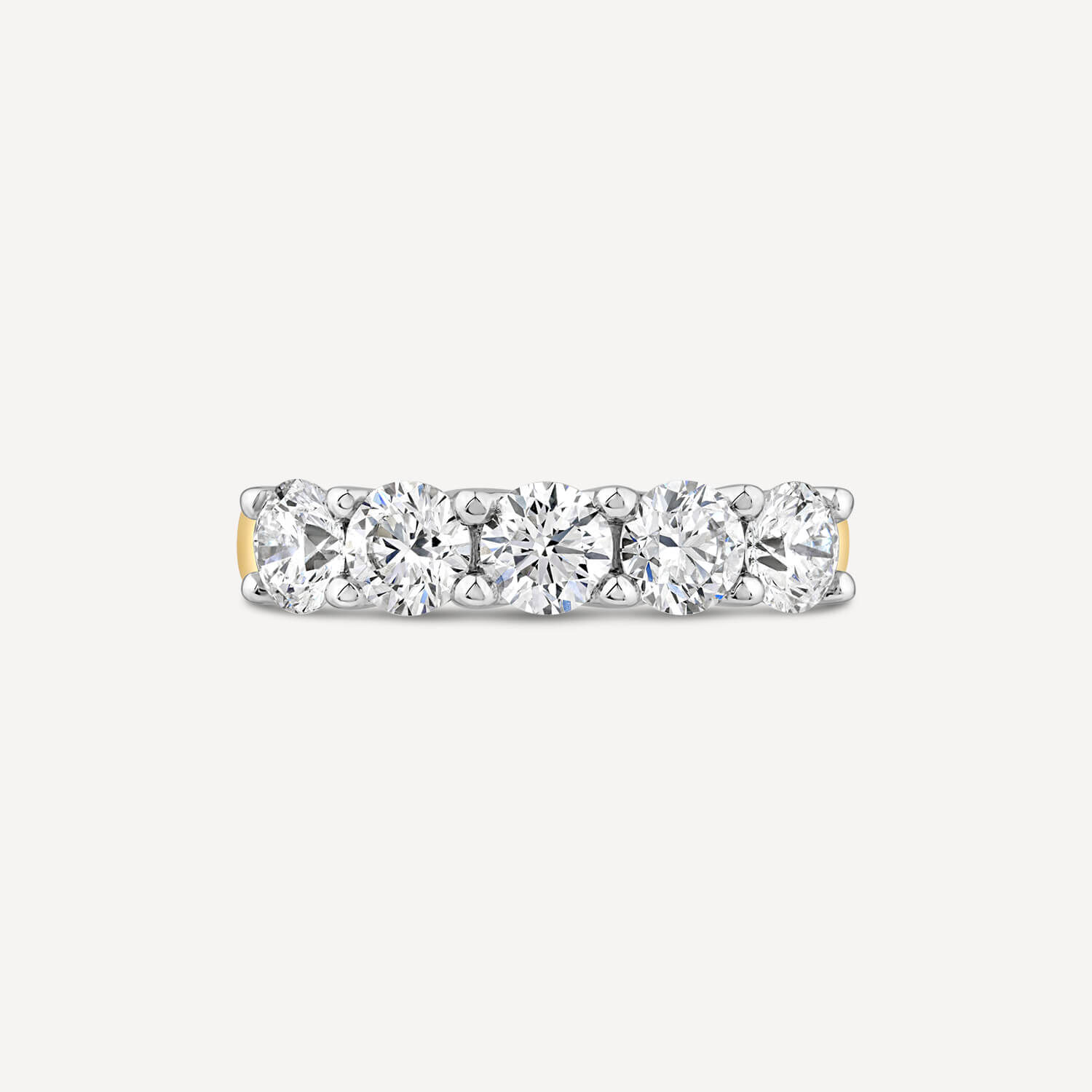 Born 18ct Yellow Gold 1.50ct Lab Grown 5 Stone Half Eternity Diamond Ring