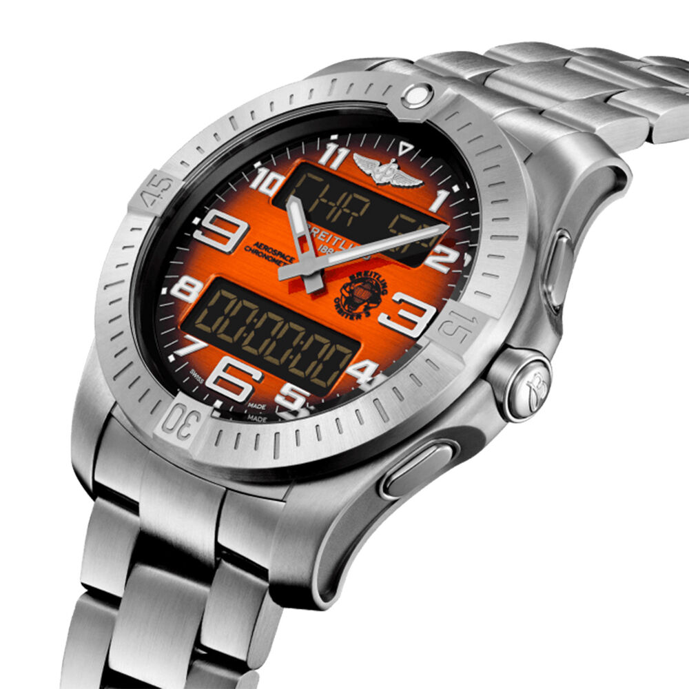 Breitling Aerospace B70 Orbiter 43mm Orange Dial Titanium Bracelet Watch image number 2