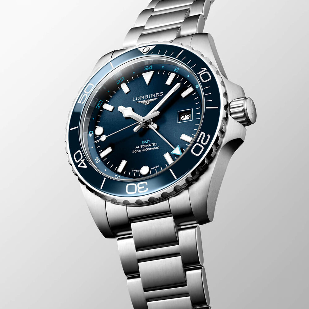 Longines Hydroconquest GMT 43mm Blue Dial Steel Bracelet Watch image number 2