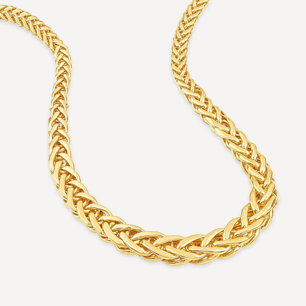 9ct Yellow Gold Woven Plaited Link Necklet image number 2