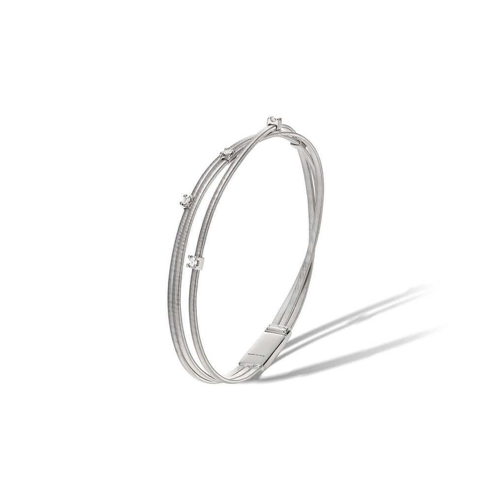 Marco Bicego Goa 18ct White Gold 0.15ct Diamond Bangle