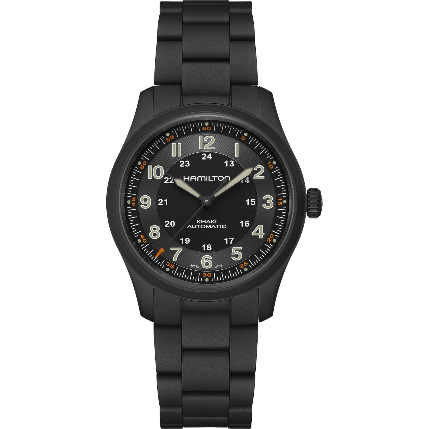 Hamilton Khaki Field 38mm Black Dial Titanium Case Watch