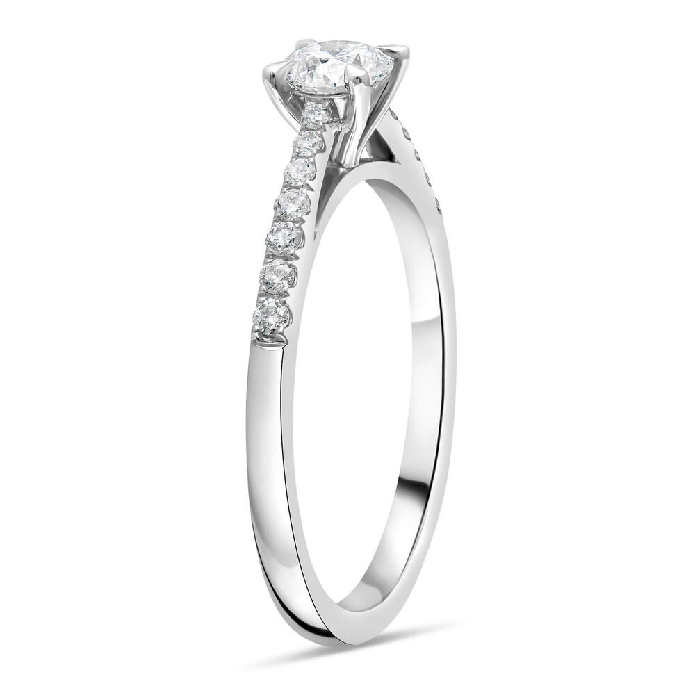Platinum 0.54ct Amia Diamond Solitaire & Shoulders Ring image number 3