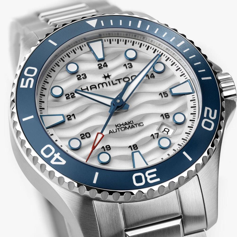 Hamilton Khaki Navy Scuba Auto 40mm White Dial Steel Bracelet Watch
