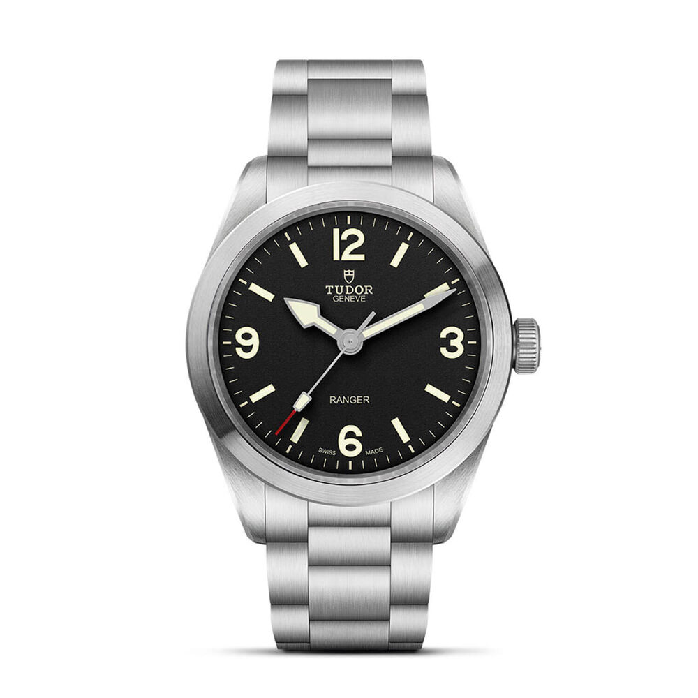 TUDOR Ranger 39mm Black Dial Steel Bracelet Watch