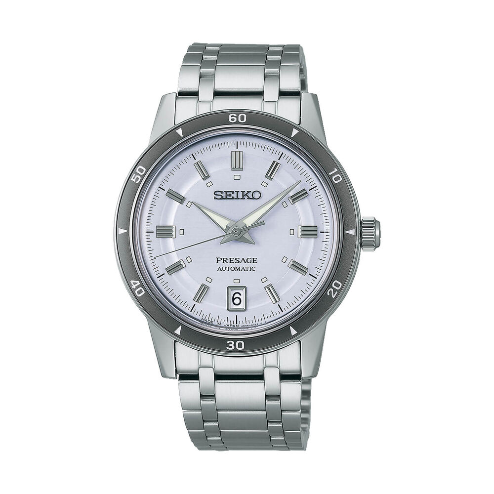 Seiko Presage Style 60s 'Silvery Violet' 39.5mm Dial Steel Bracelet Watch