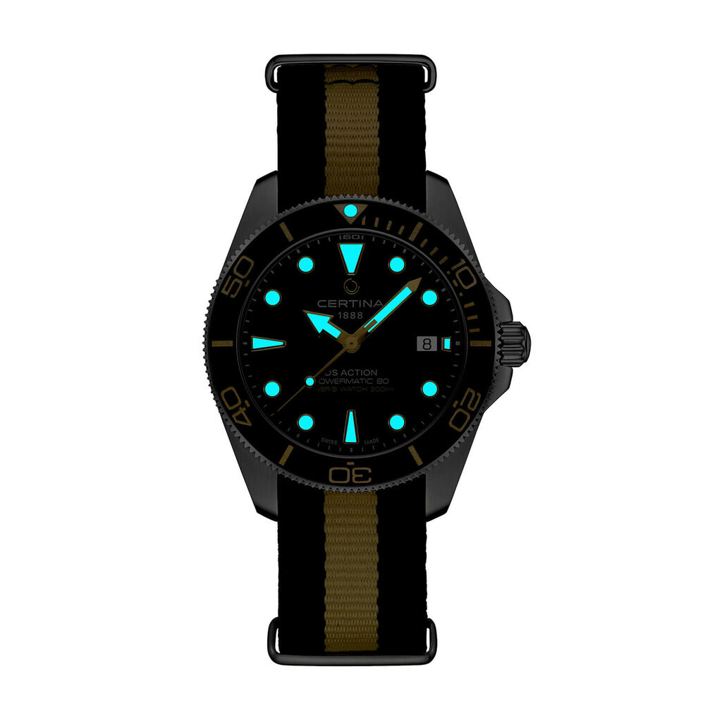 Certina DS Action Diver 40.5mm Black Dial Fabric Strap Watch