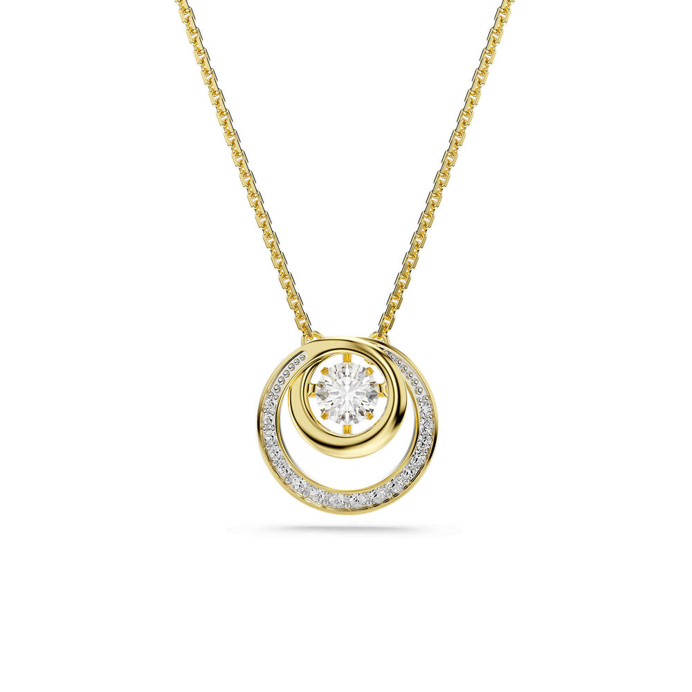 Swarovski Hyperbola Crystals & Cubic Zirconia 18ct Yellow Gold Finished Pendant