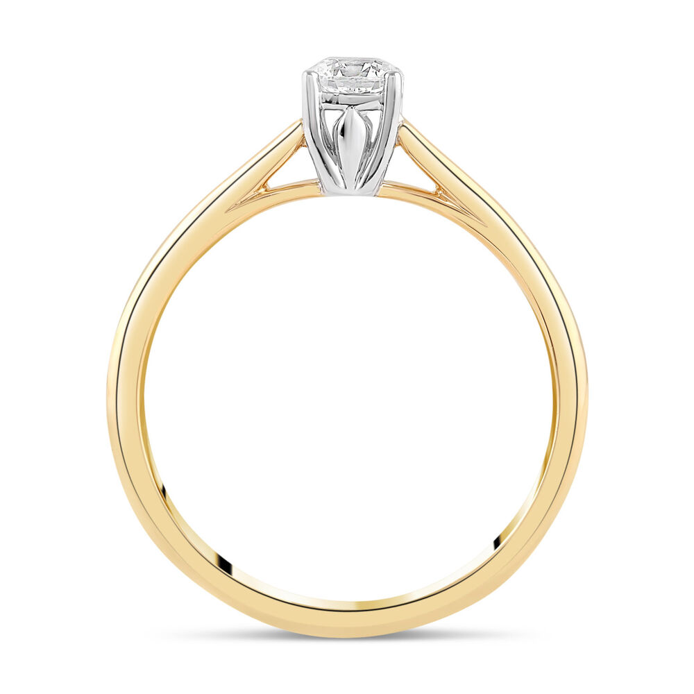 18ct Yellow Gold 0.33ct Round Diamond Tulip Setting Ring image number 2