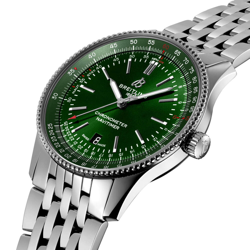 Breitling Navitimer Automatic 41 Green Dial Steel Bracelet Watch