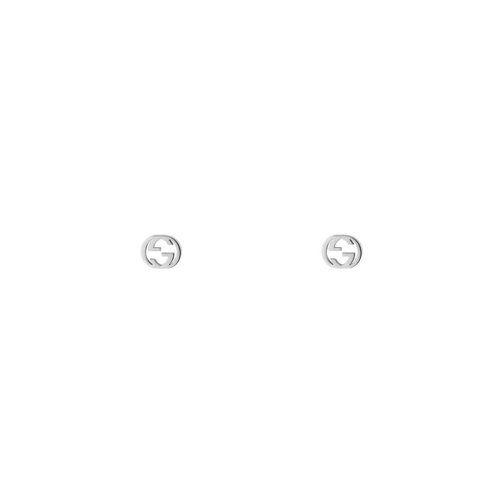 Gucci Interlocking 18ct White Gold Stud Earrings