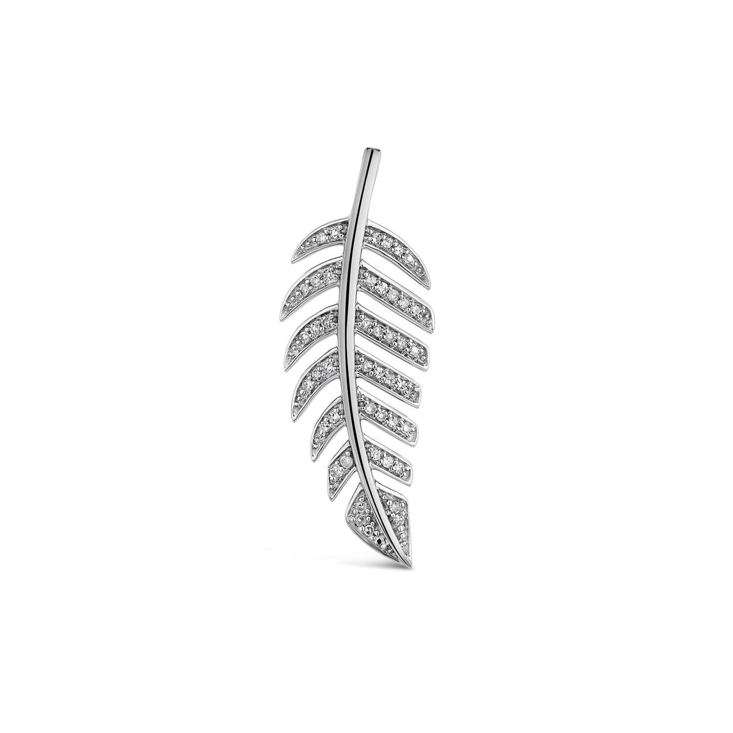Diamond feather pendant sales