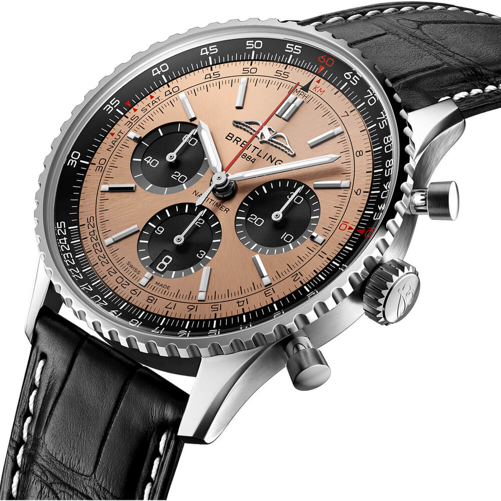 Breitling Navitimer B01 Chronograph 43 Copper Dial Black Details Black Strap Watch image number 1