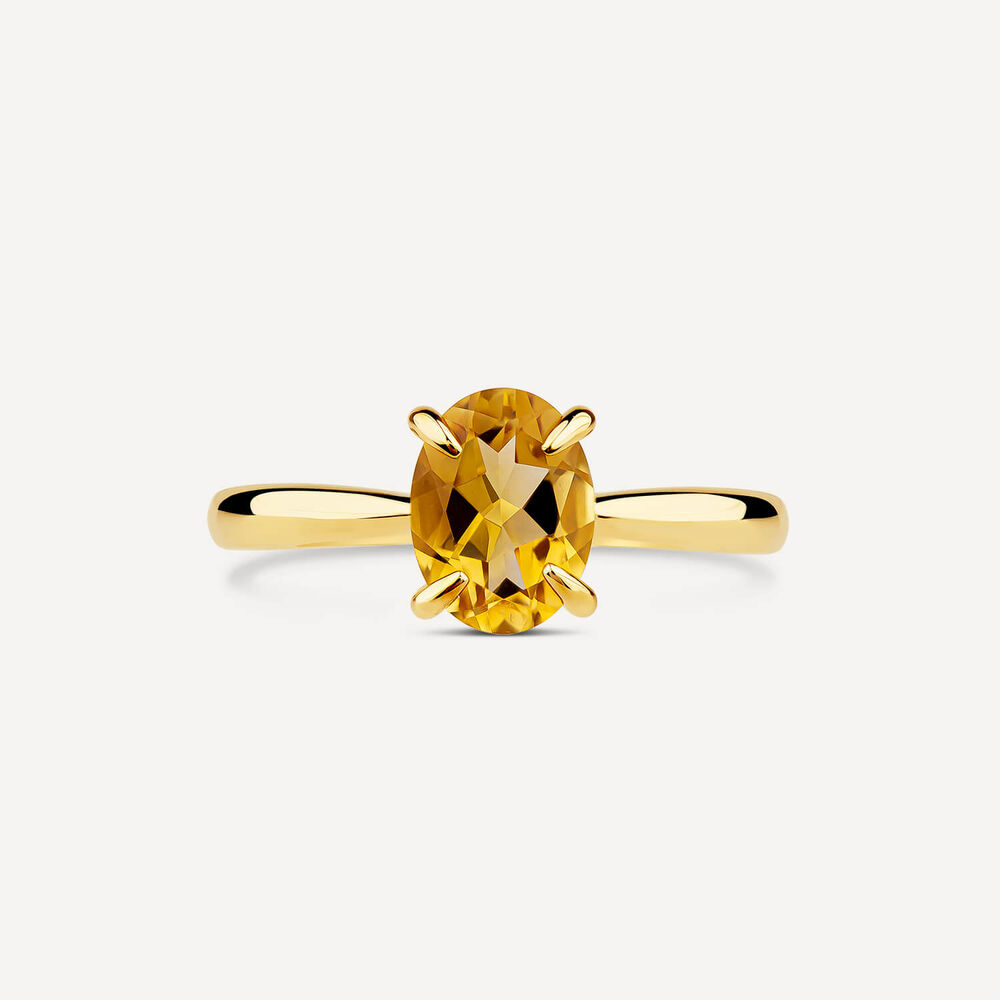 9ct Yellow Gold Oval Citrine Ring
