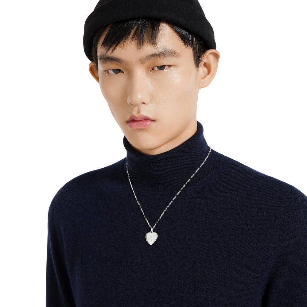Gucci Blind for Love Silver Heart Pendant Necklace
