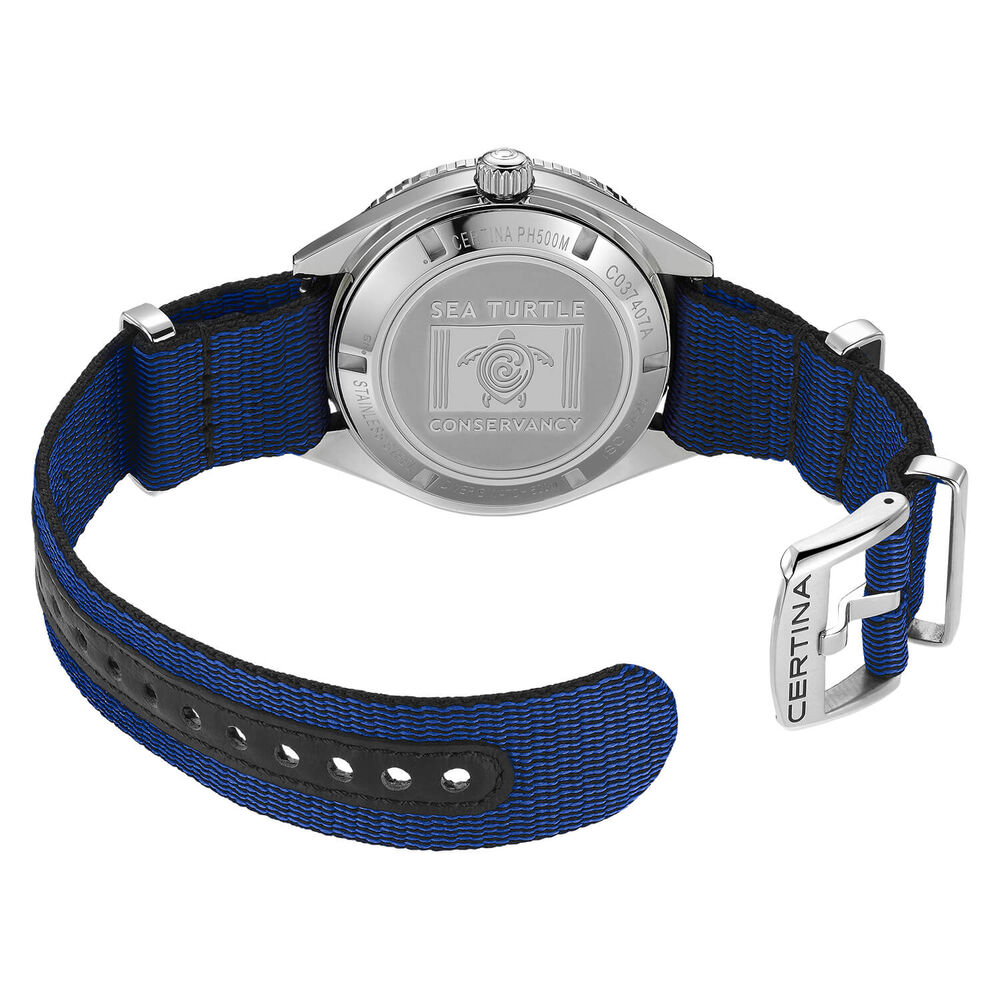 Certina DS PH500M Sea Turtle Conservatory Edition 43mm Blue Dial NATO Strap Watch image number 3