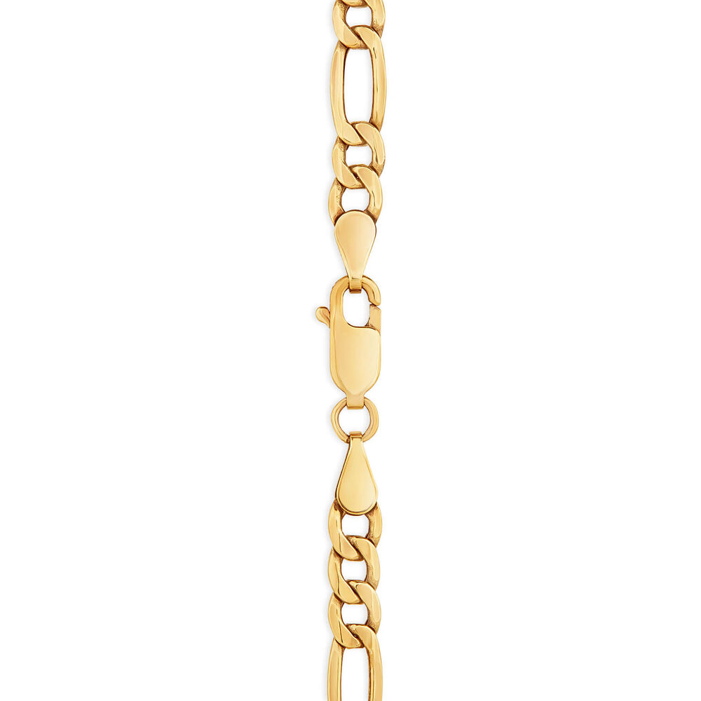 9ct Yellow Gold 20' Figaro Hollow Chain Necklace image number 1