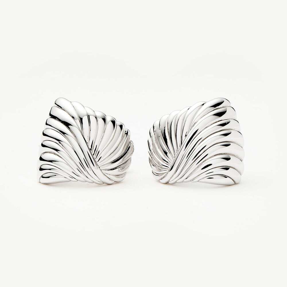 Missoma Silver Plated Brass Ripple Stud Earrings