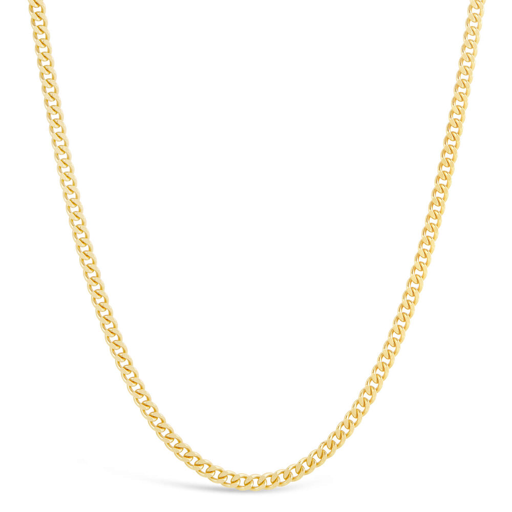 9ct Yellow Gold Heavy D Cut 24' Curb Chain Necklace image number 0