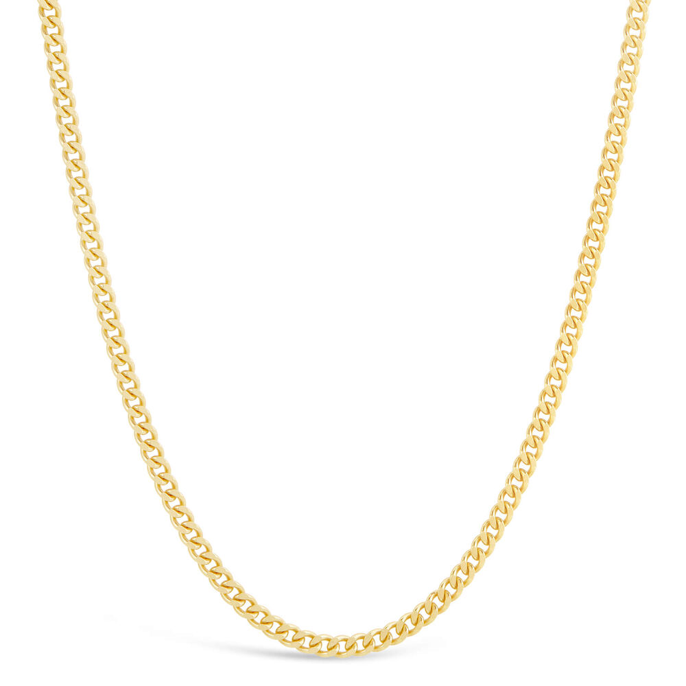 9ct Yellow Gold Heavy D Cut 24' Curb Chain Necklace