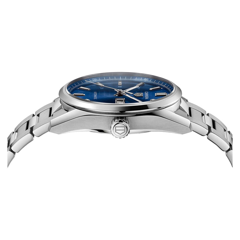 TAG Heuer Carrera 41mm Day & Date Blue Dial Steel Case Bracelet Watch image number 3