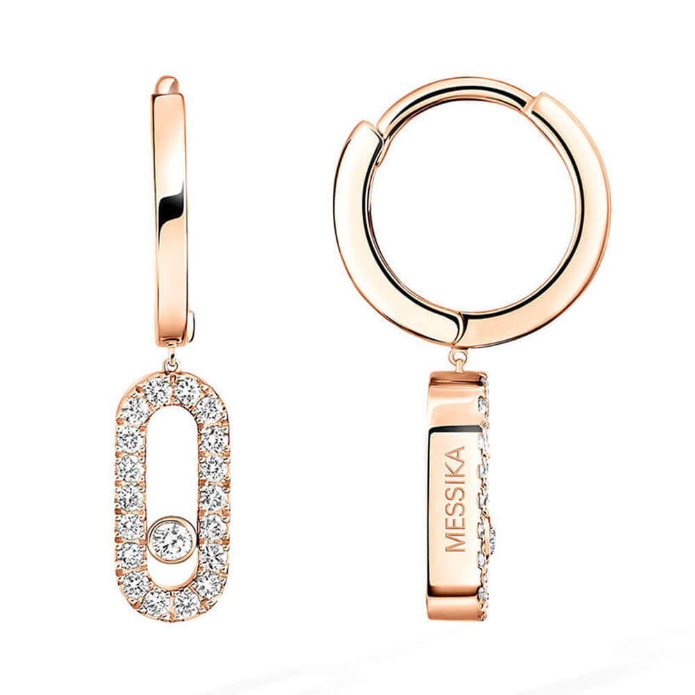 Messika Move Uno 0.19ct Diamond Rose Gold Hoop Earrings image number 2