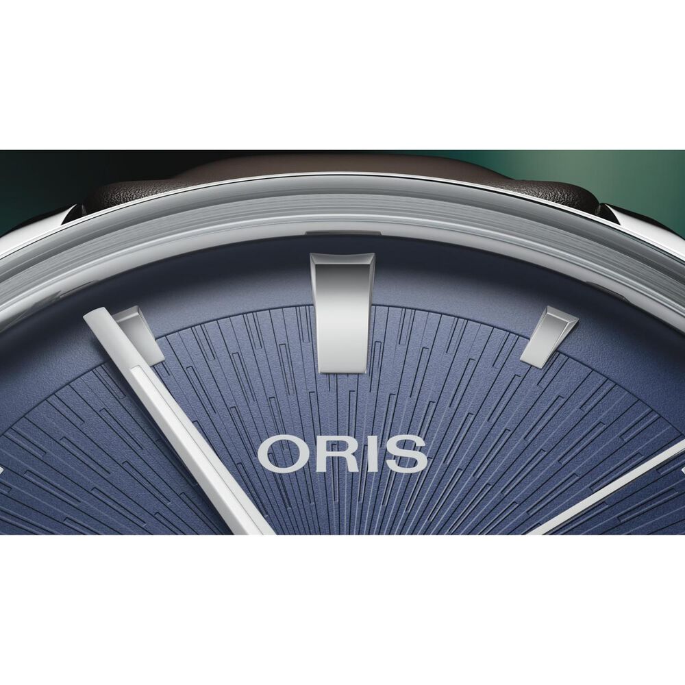 Oris Artelier Date 38mm Blue Dial Black Leather Strap Watch