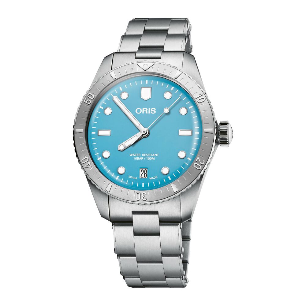 Divers Sixty-Five ‘Cotton Candy’ 38mm Blue Dial Steel Bracelet Watch