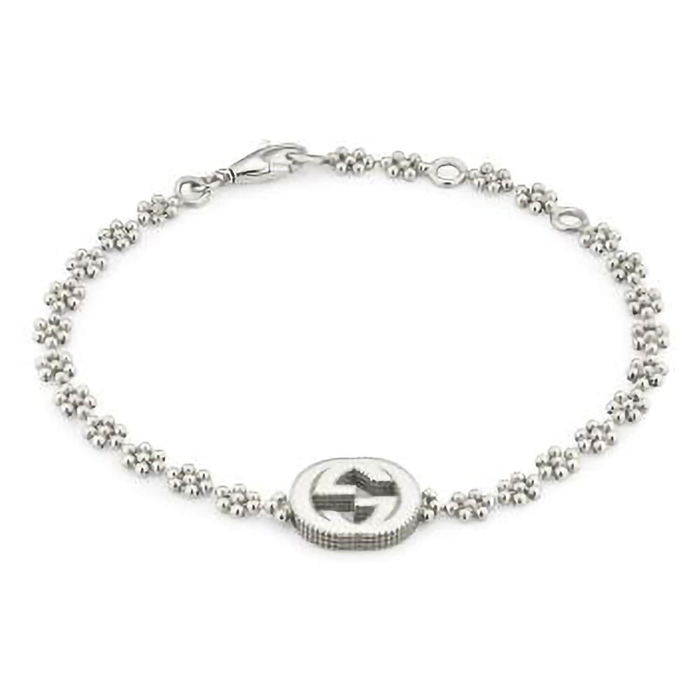 Gucci Interlocking Sterling Silver Flower Small Link Bracelet (Size Adjustable) image number 0