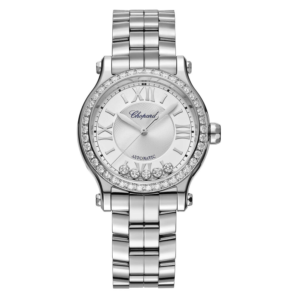 Chopard Happy Sport Silver Dial Diamonds Steel Bracelet Watch image number 0