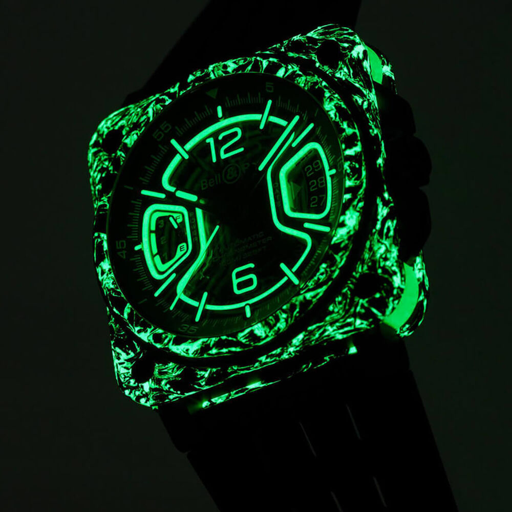 Bell&Ross BR-X3 Night Vision 41mm Skeleton Dial Black Rubber Strap Watch image number 5