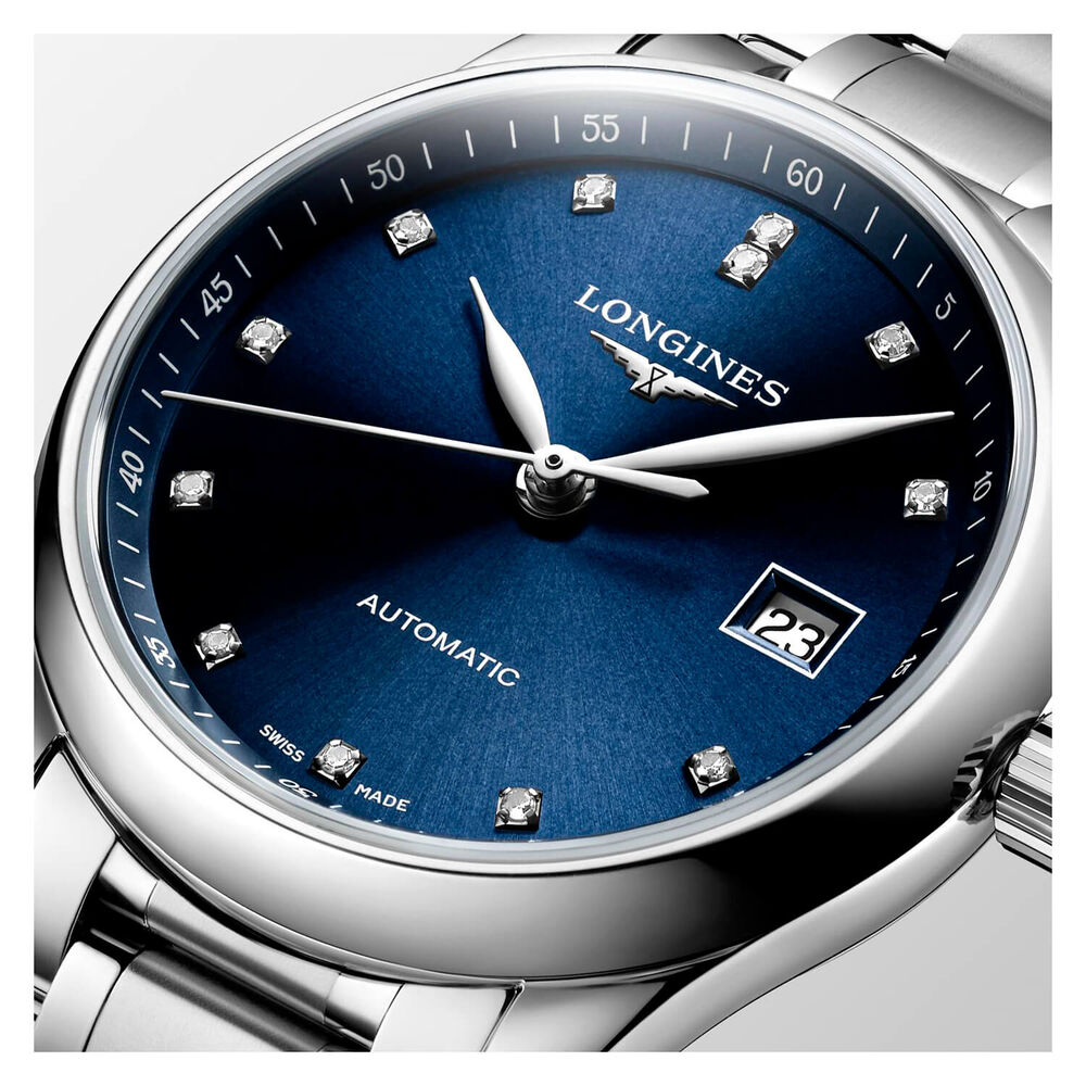 Longines Watchmaking Tradition Master Collection Blue Dial Steel Bracelet Watch image number 1