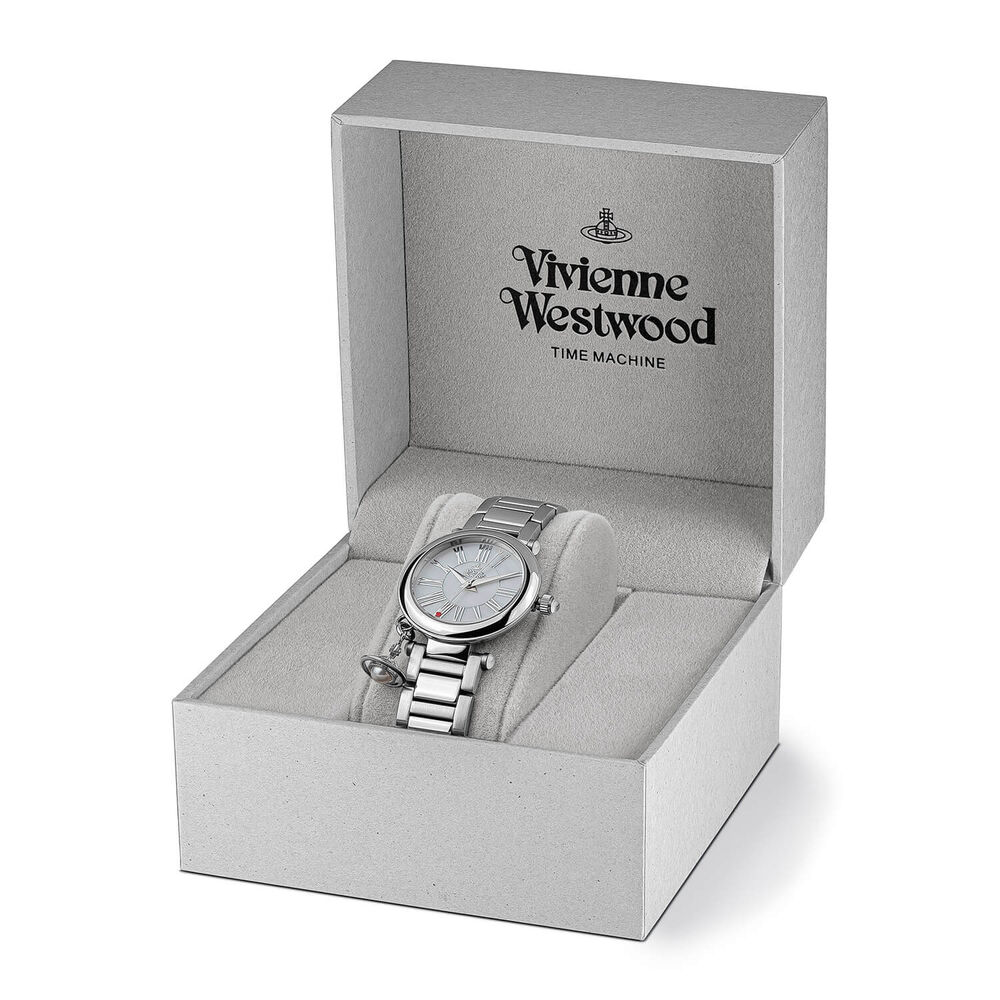 Vivienne Westwood Mother Orb 32mm White Mother of Pearl Dial Steel Bracelet Watch image number 6
