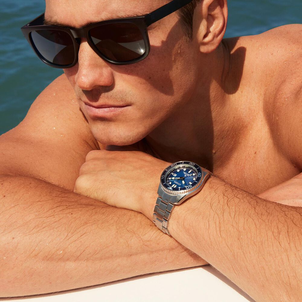 Citizen Promaster Diver 44mm Blue Dial Stainless Steel Bracelet Watch image number 7