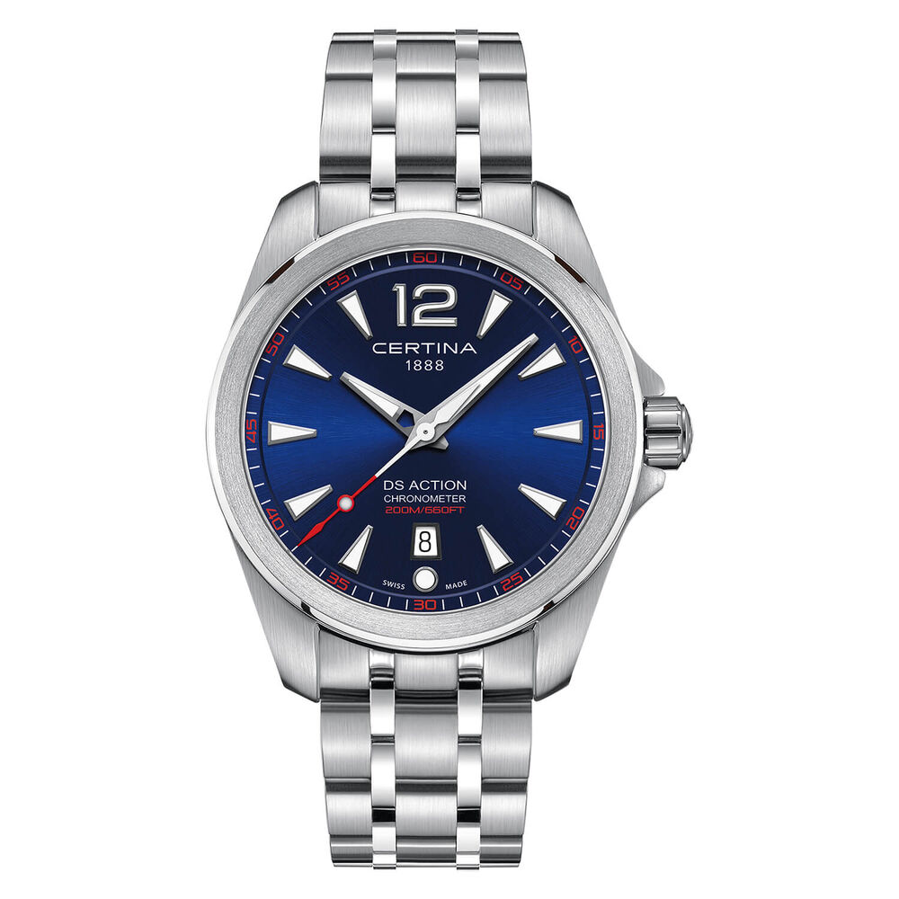 Certina Aqua DS Action Fixed Bezel Chronometer Blue Dial Stainless Steel Watch image number 0