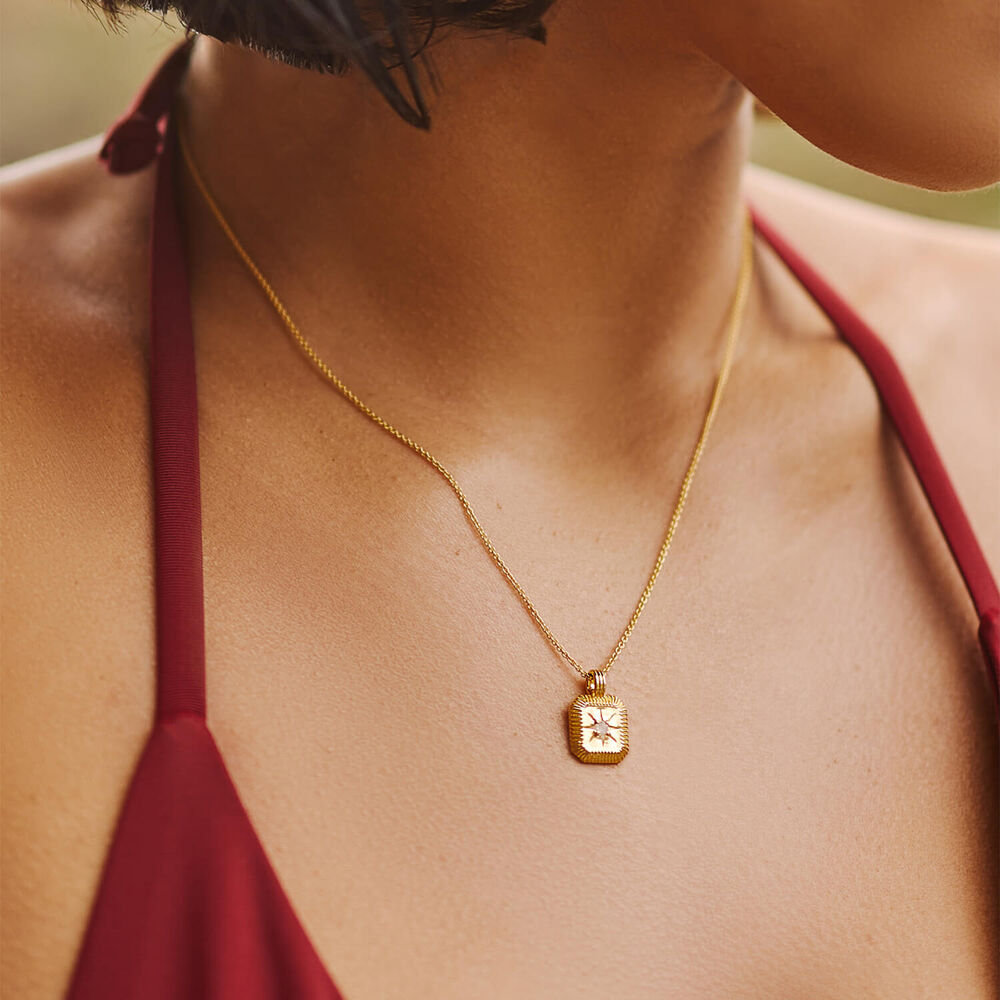 Missoma 18ct Gold Vermeil Sterling Silver Rainbow Moonstone June Birthstone Pendant Necklace