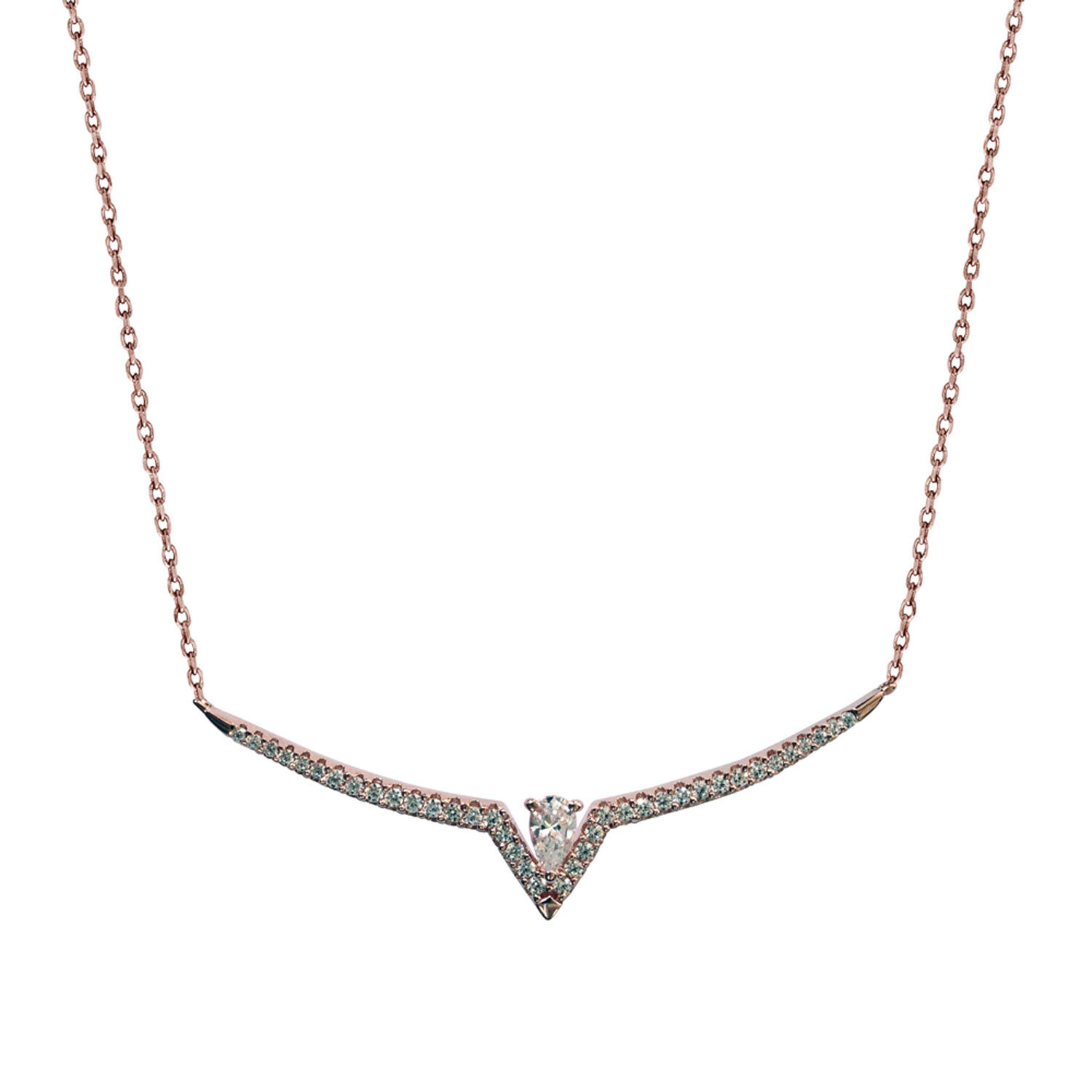 Tiny Interlocking Hearts Necklace in Rose Gold | Lisa Angel