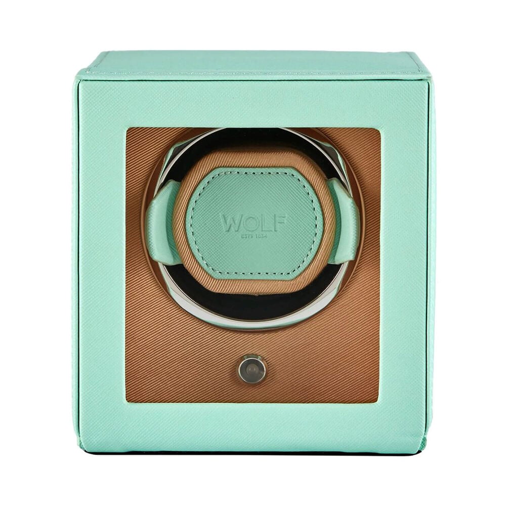 WOLF Cub Seltzer Mint & Peach Single Watch Winder With Cover