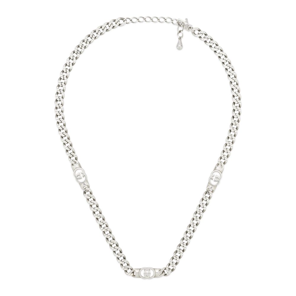 Gucci Interlocking G Sterling Silver Chain Necklace