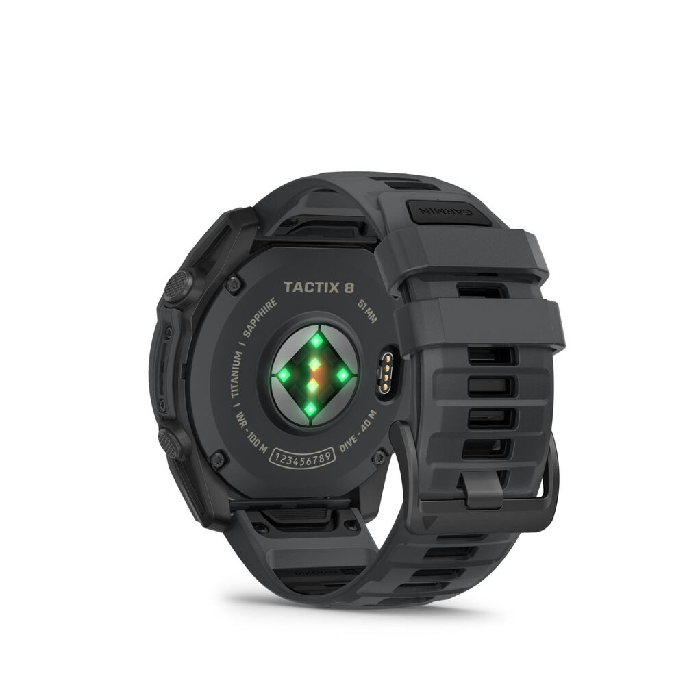 Garmin tactix 8 AMOLED Cerakote 51mm Black Silicone Strap Watch image number 5