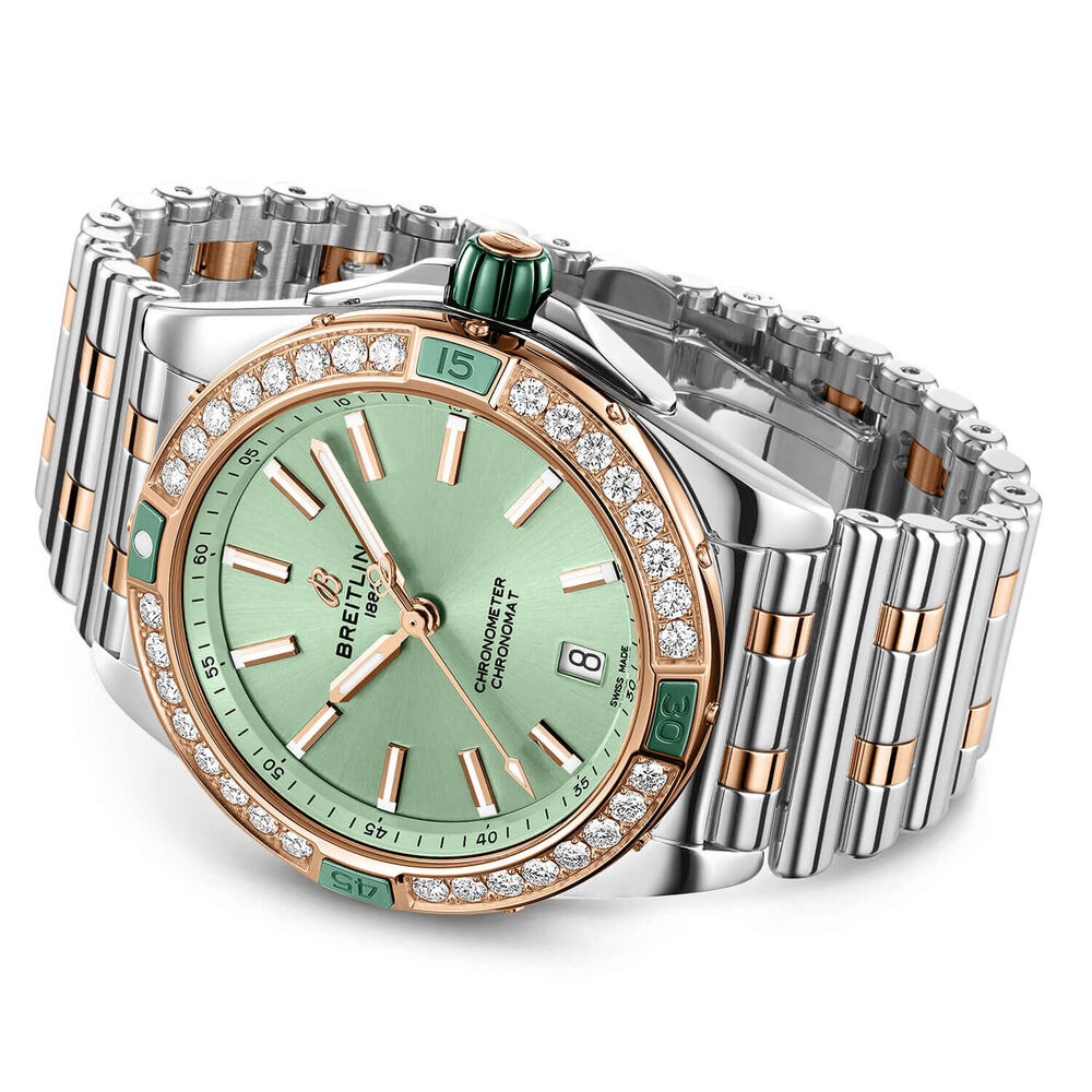 Breitling Super Chronomat Automatic 38 Green Dial Bracelet Watch image number 2
